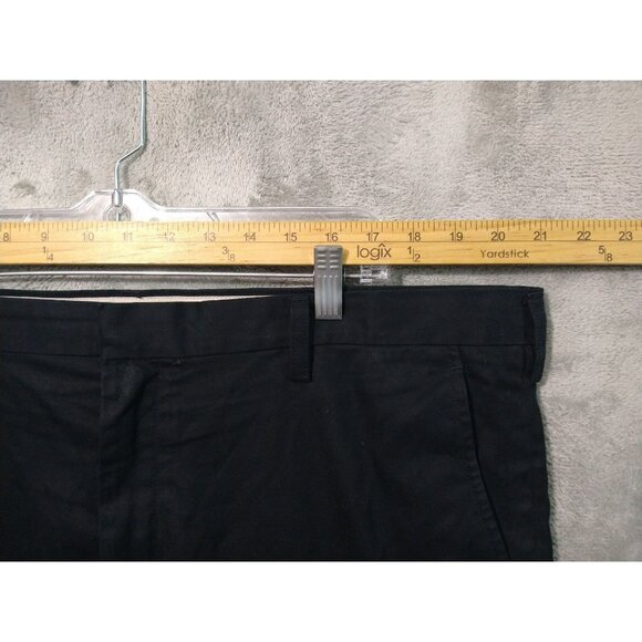 Banana Republic Pants Mens 40x32 Black Chino Dawson Wide Leg Flat Front Cotton - Picture 3 of 10